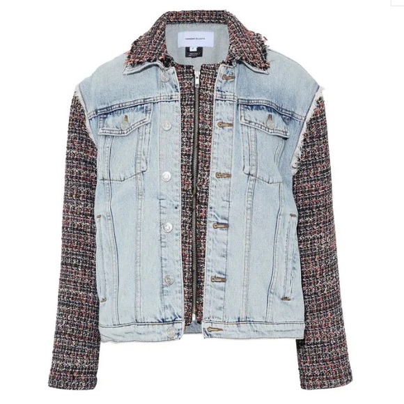 Aritzia Jackets & Blazers - CURRENT ELLIOT The Charmer Layered Denim & Bouclé-Tweed Jacket